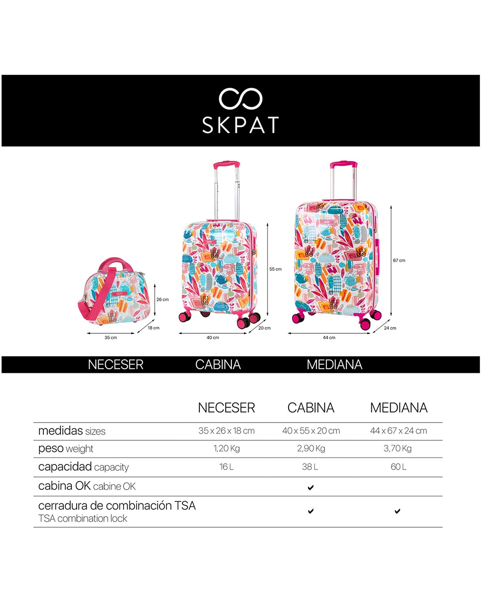 Malas Média com Necessaire Rígida Chloe com Capacidade de 60 L Fúcsia-5