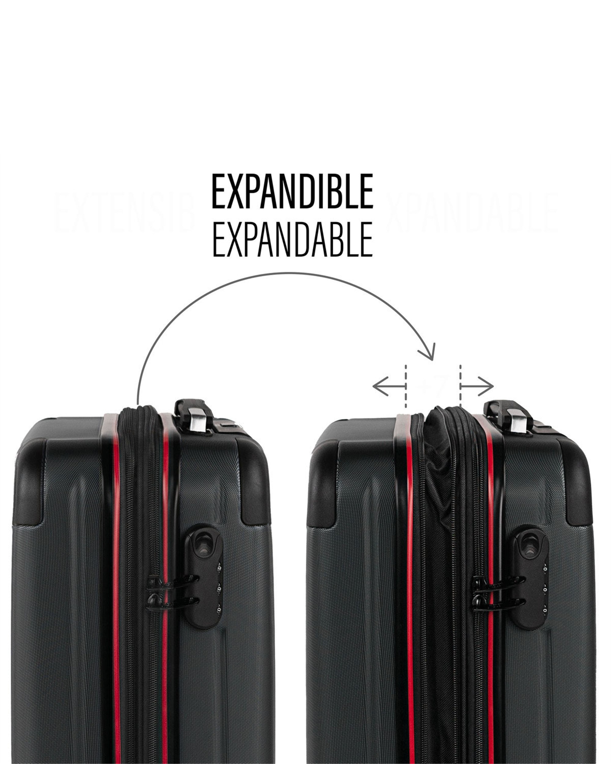 Conjunto de Mala e Mochila de Cabine Turín Capacidade 60l Preto-5