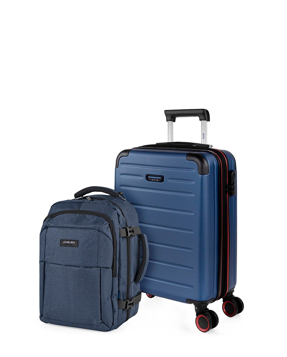 Conjunto de Mala e Mochila de Cabine Turín Capacidade 60l Azul-1