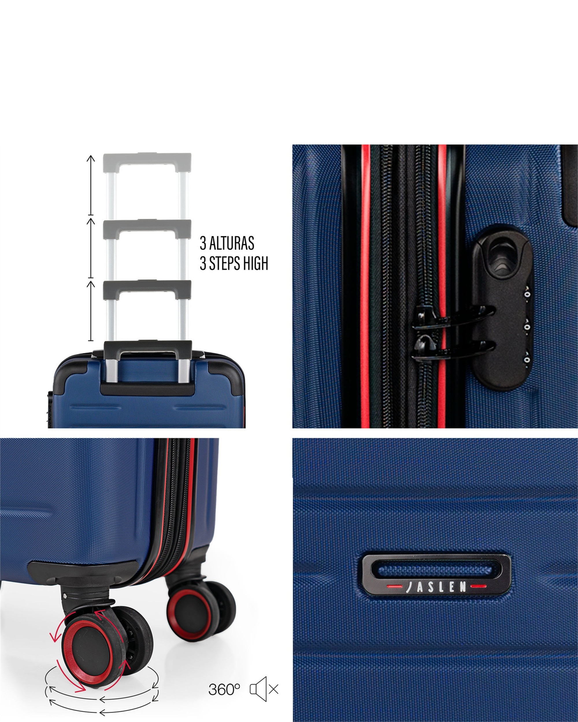 Conjunto de Mala e Mochila de Cabine Turín Capacidade 60l Azul-2