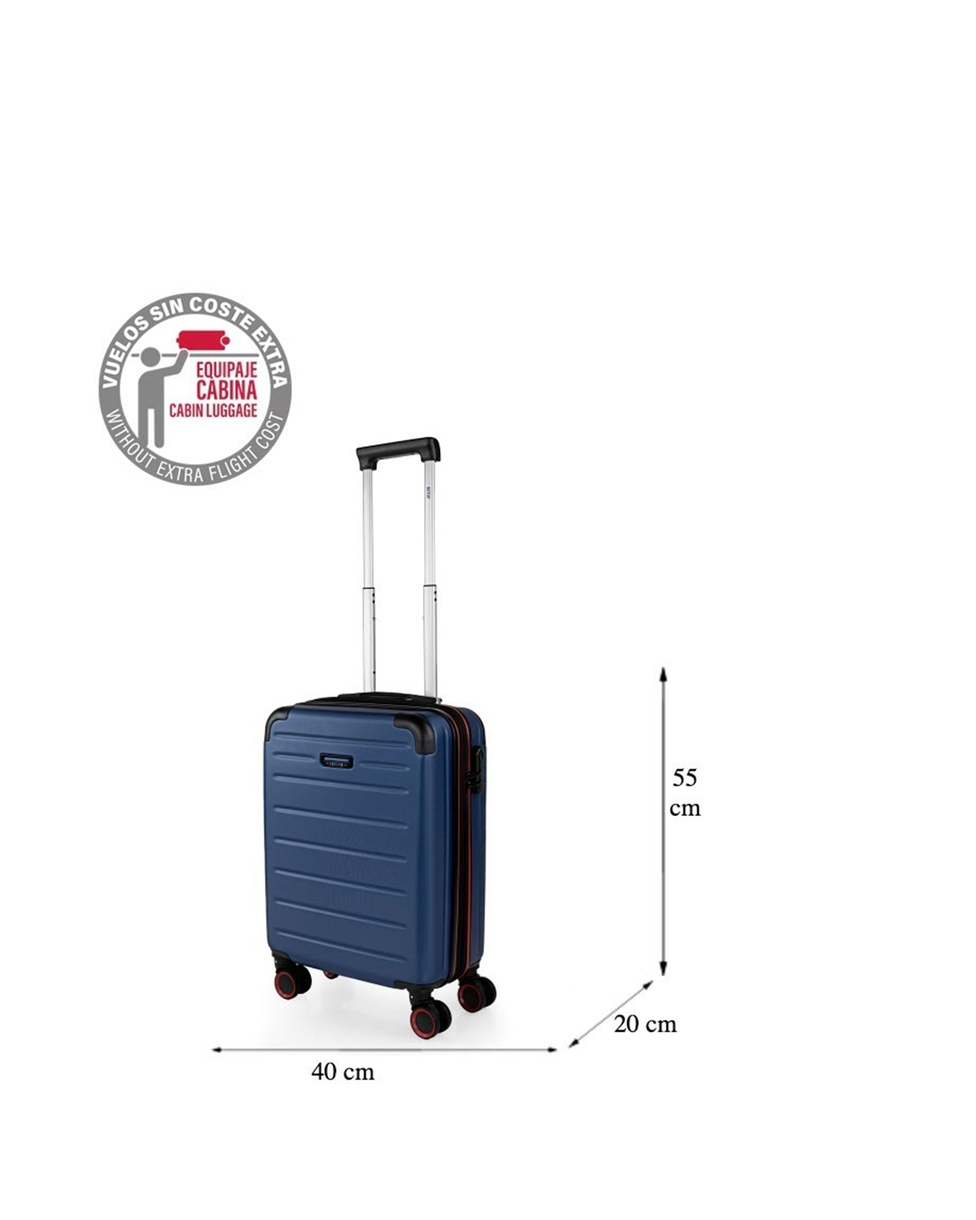 Conjunto de Mala e Mochila de Cabine Turín Capacidade 60l Azul-6