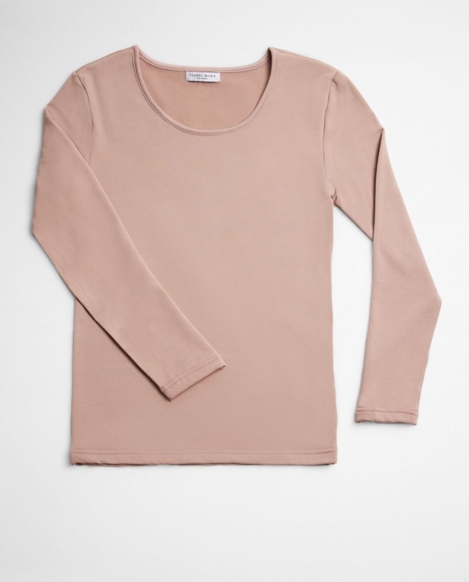 Térmico T-shirt Térmica Interior de Manga Comprida Castanho-claro-3