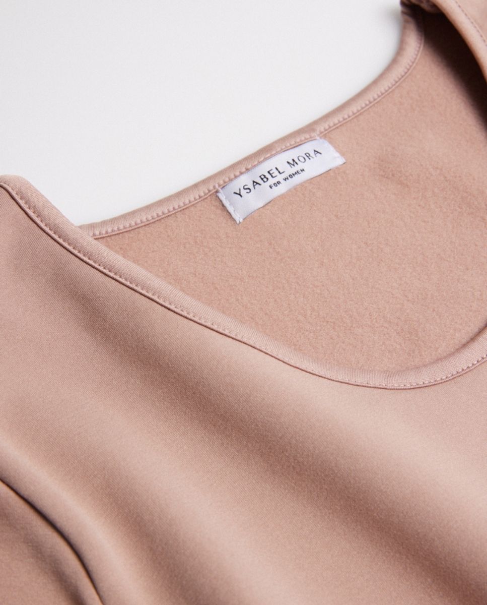 Térmico T-shirt Térmica Interior de Manga Comprida Castanho-claro-4