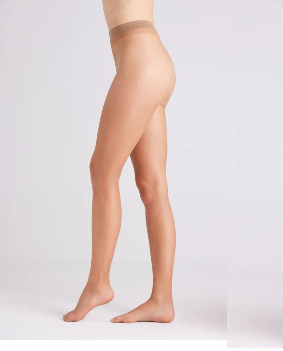 Collants com Biqueira Invisível 10 Denier Natural Castanho-1