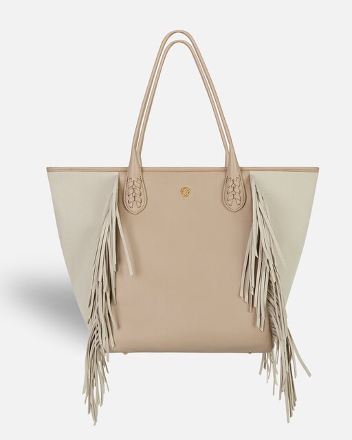 Imagem 0 de Mala Shopper Grande de Lonbali com Franjas e Alça Comprida Amovível