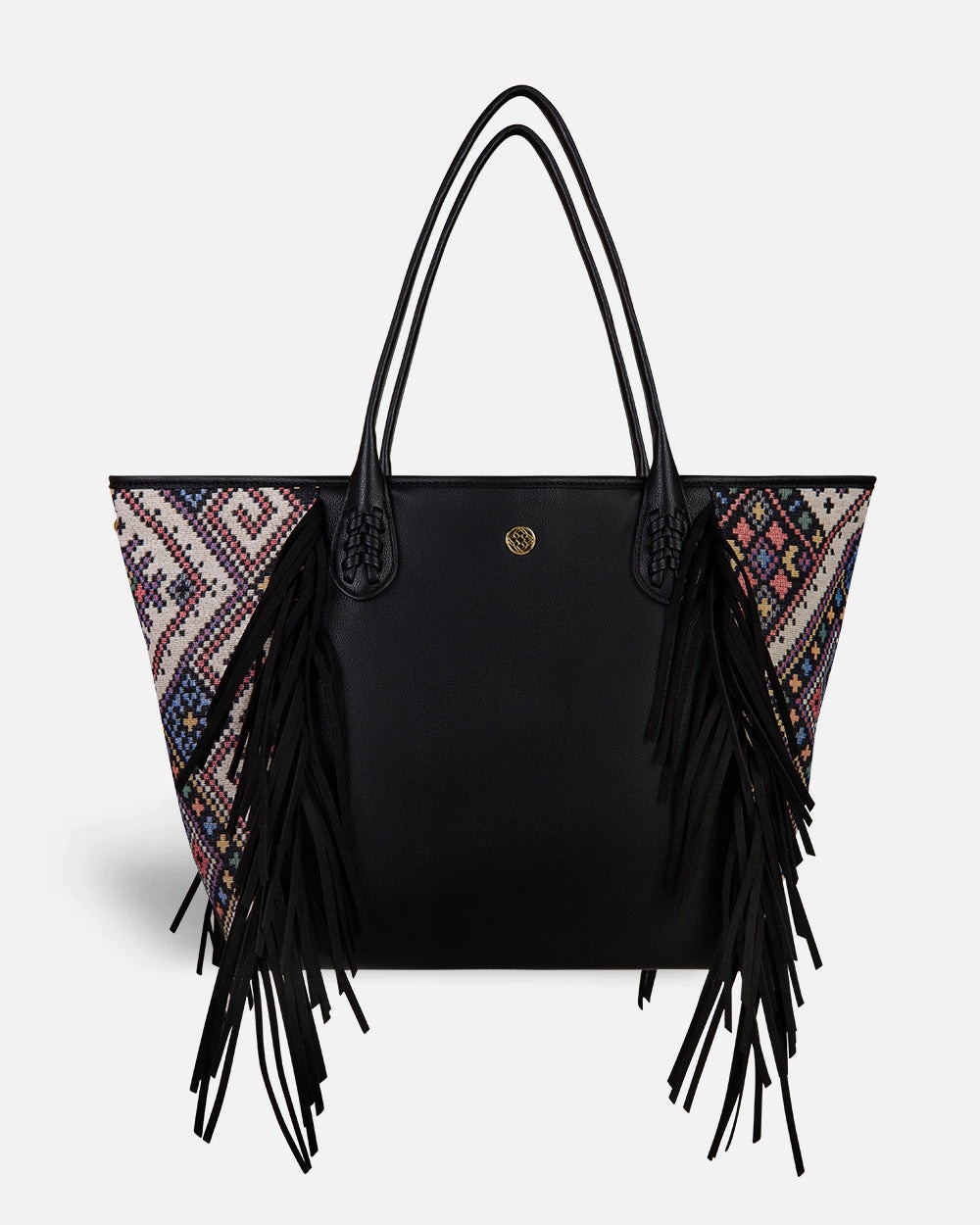 Imagem 0 de Mala Shopper Grande de Lonbali com Franjas e Alça Comprida Amovível