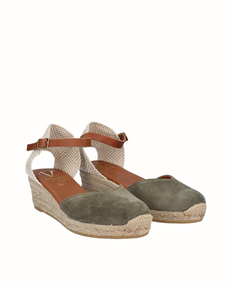 Alpercatas de Cunha Baixa em Pele Verde-militar-2