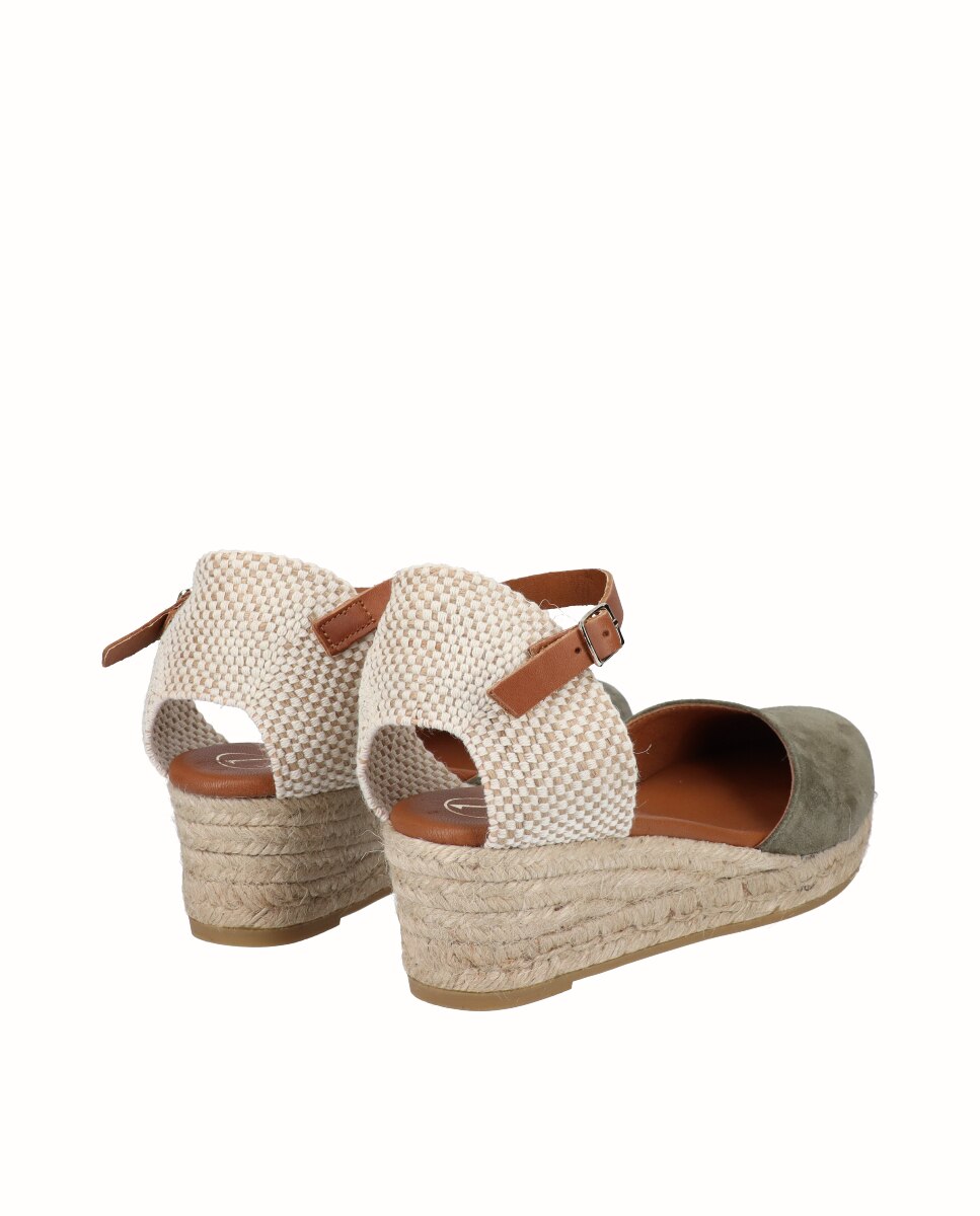 Alpercatas de Cunha Baixa em Pele Verde-militar-3