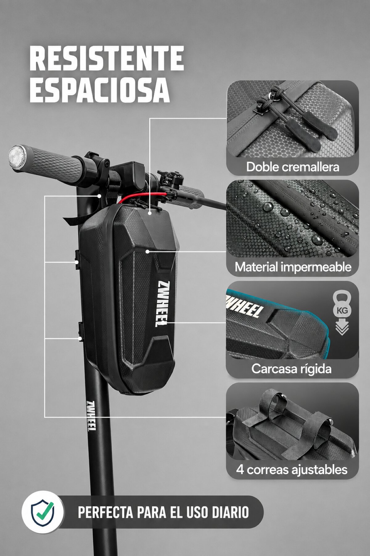 Mochila de Guiador Travel Bag Zwheel Preto-5
