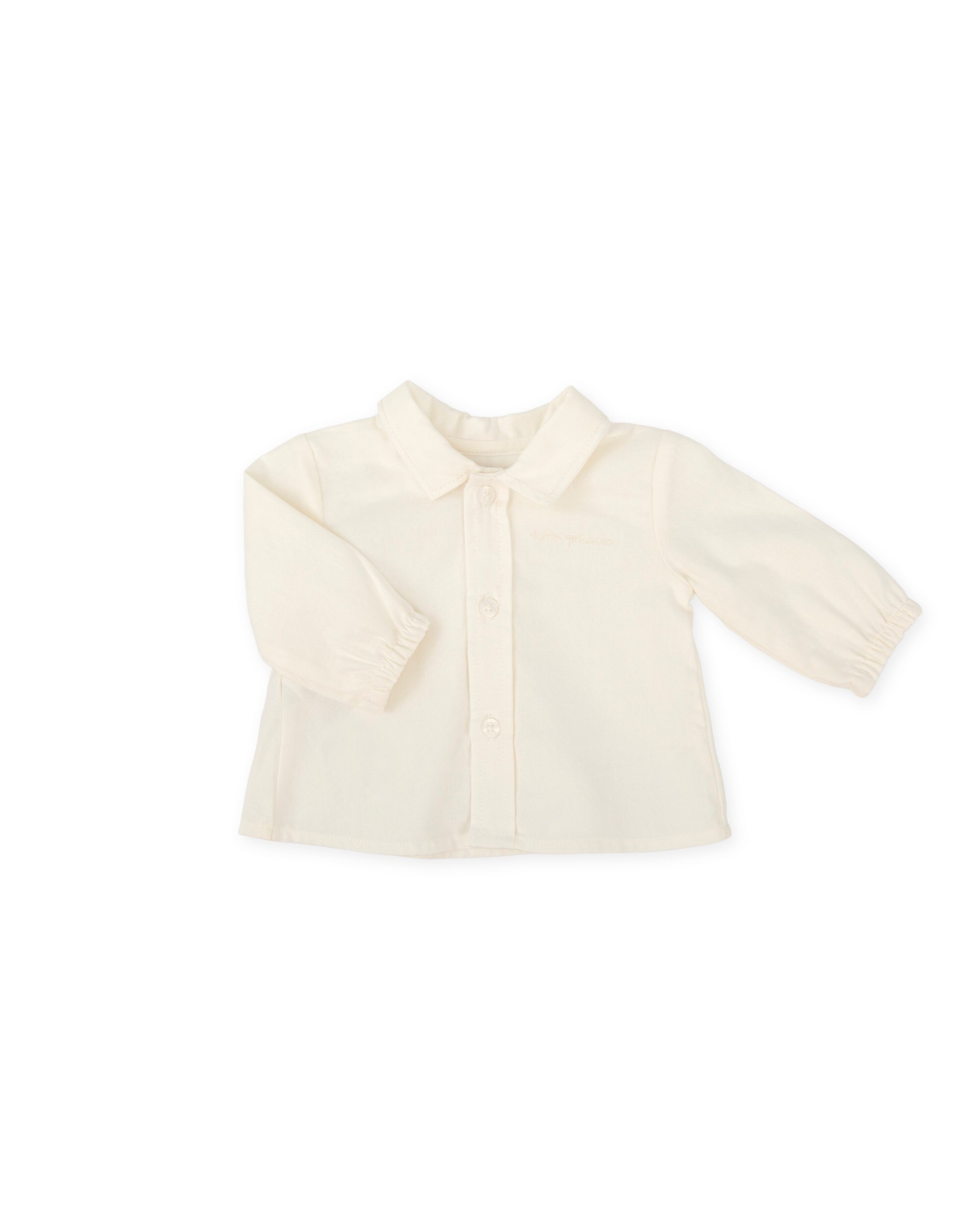 Camisa para Bebé de Algodão com Botões Cru-3