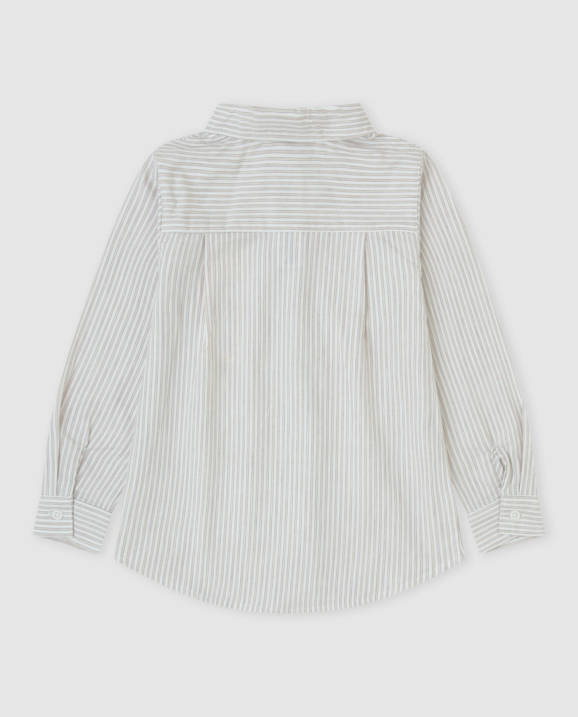 Camisa para Bebé de Algodão Às Riscas Caqui-2