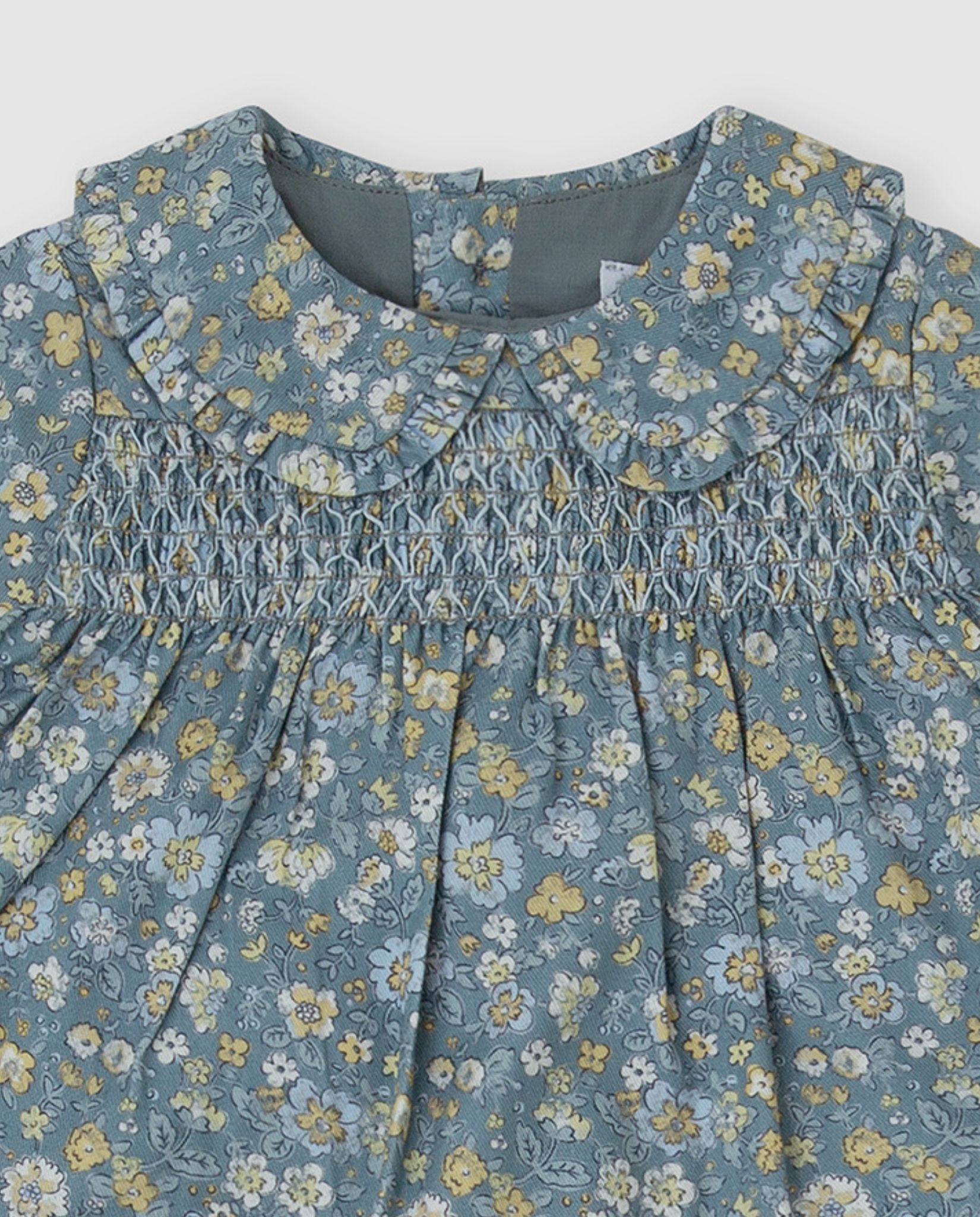 Vestido para Bebé de Flores com Collants Azul-3