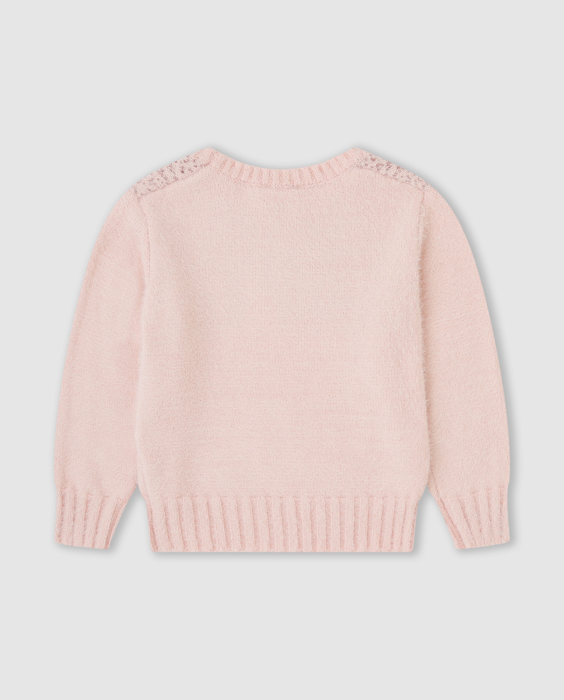 Camisola Infantil Tricot com Brilhantes Rosa-2