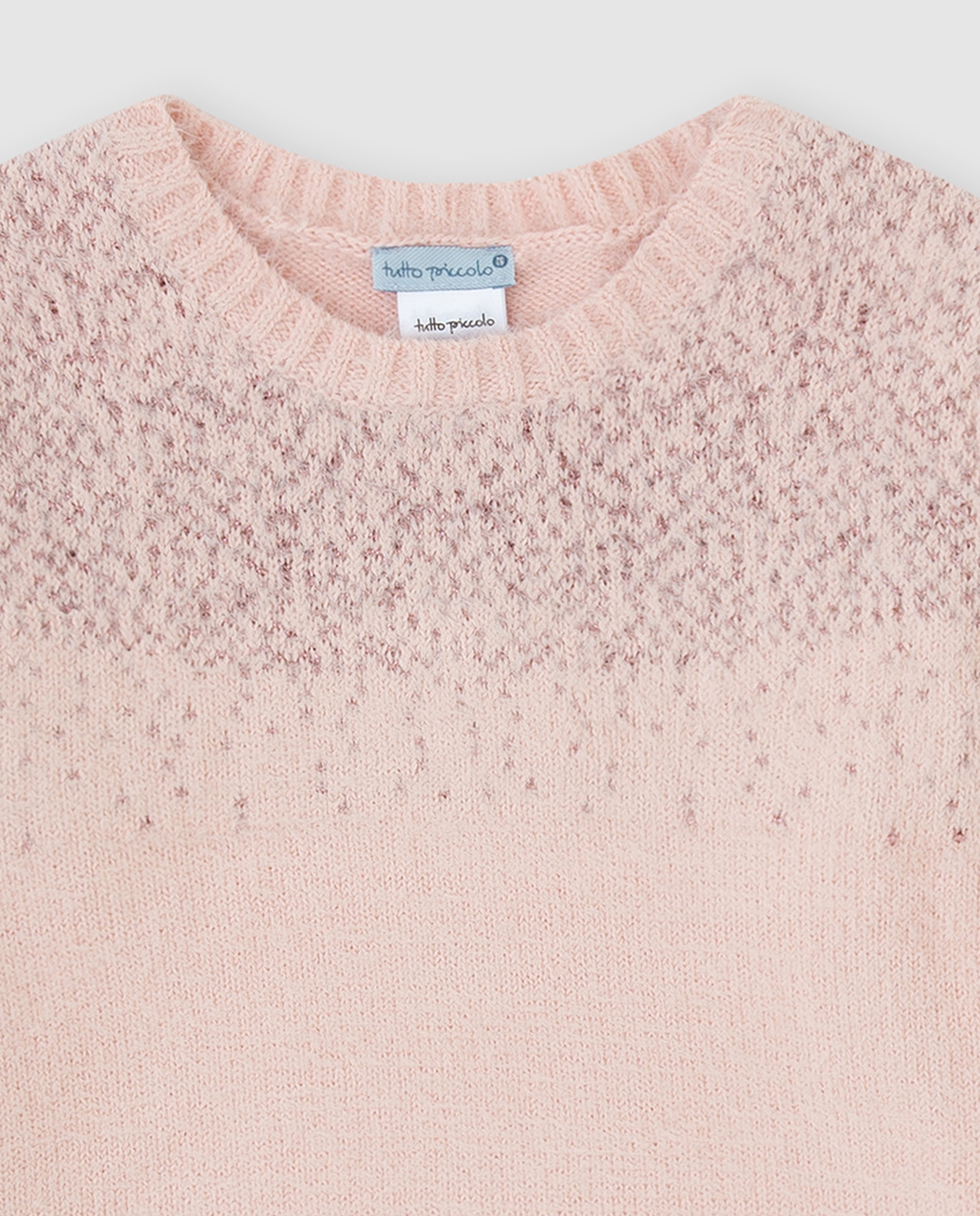 Camisola Infantil Tricot com Brilhantes Rosa-3