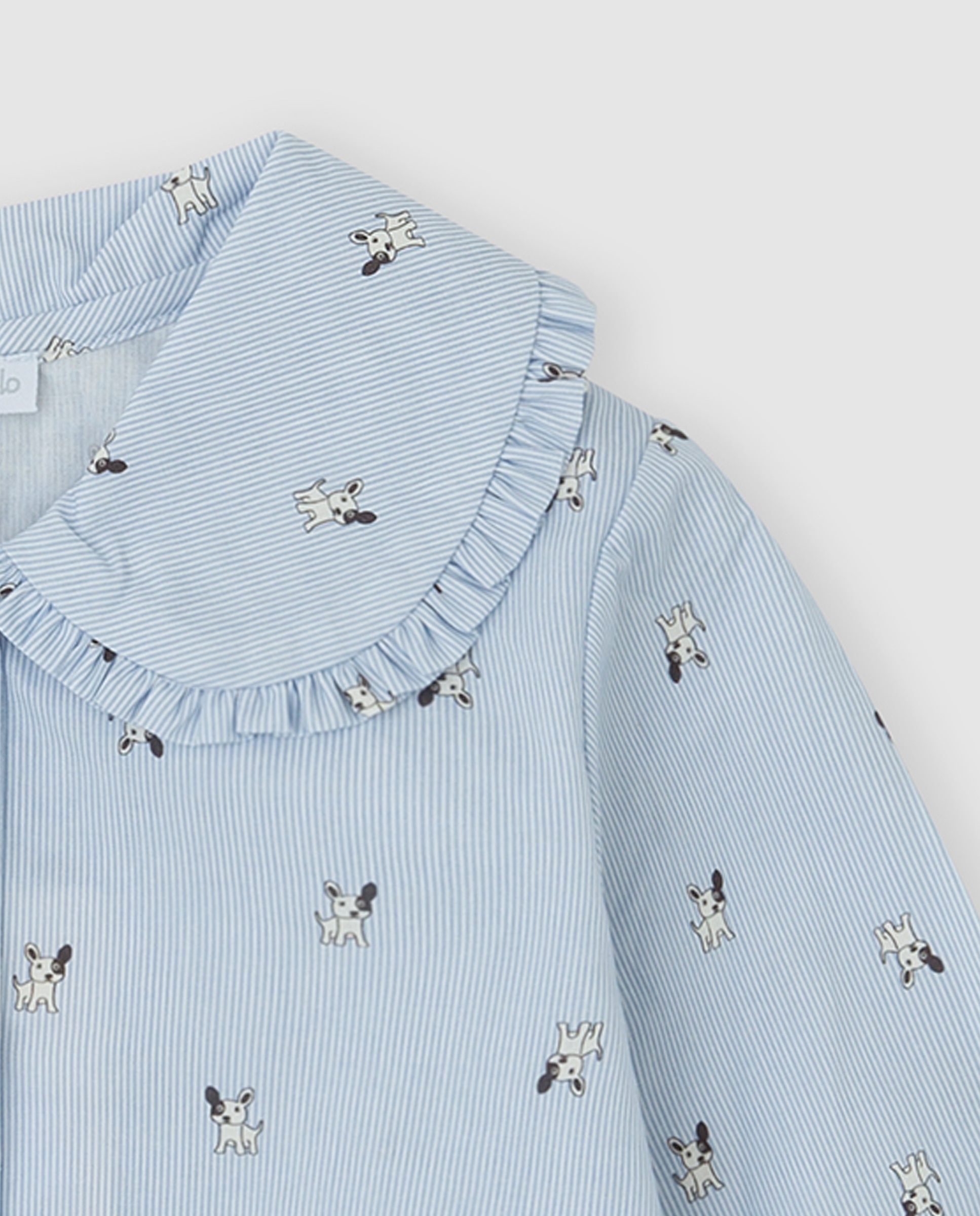 Blusa Infantil de Algodão com Estampado de Cães Azul-3