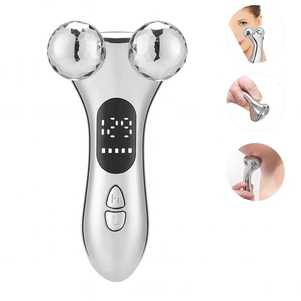 Instrumento de Beleza Facial com Microcorrente Elétrica e Ecrã LED Drakefor DKF-STAR SILVER GOLF Prata-2