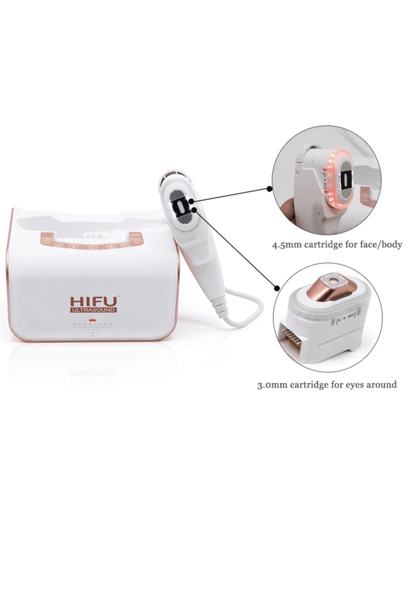 Máquina de Rejuvenescimento Facial Profissional Intenso Drakefor DKF-Hifu Semi Pro Pink Branco / Rosa-3