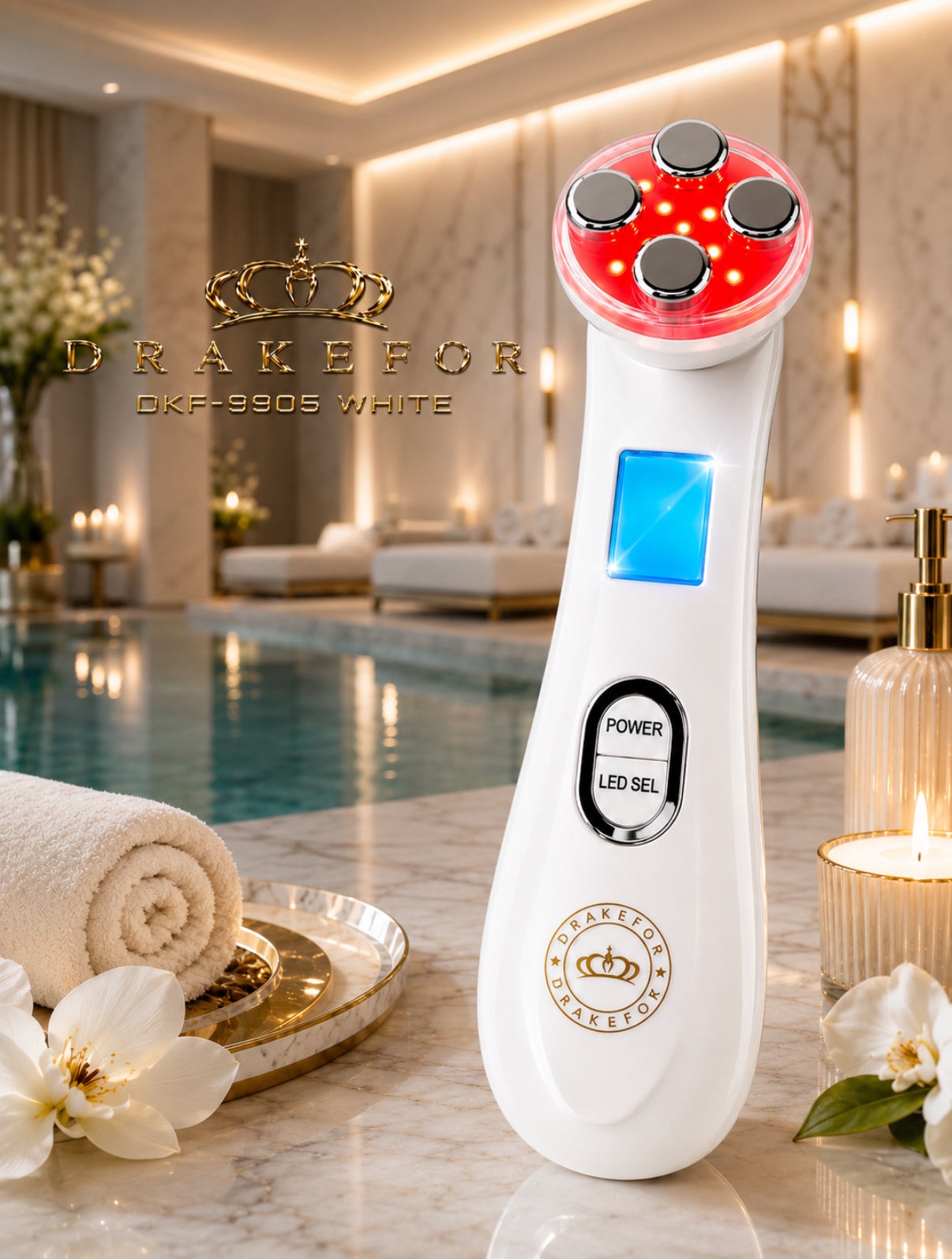 Dispositivo Multifunções Facial e Corporal de Beleza por Radiofrequência Drakefor DKF-9905 Branco-3