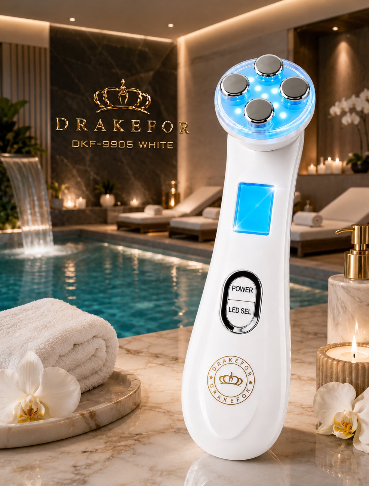 Dispositivo Multifunções Facial e Corporal de Beleza por Radiofrequência Drakefor DKF-9905 Branco-4