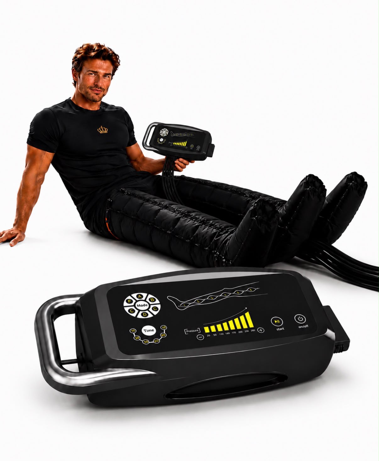Pressoterapia de massagem com compressão de ar e controlo por comando à distância Drakefor DKF-PRESOTERAPIA PARIS Preto-2