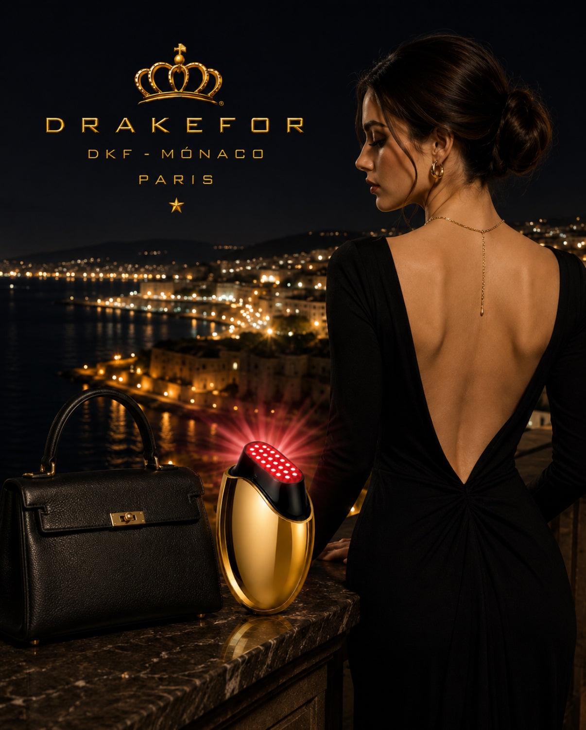Dispositivo Pessoal de Radiofrequência e Electro-estimulação de Colágeno Drakefor EMS Monaco Ouro-6