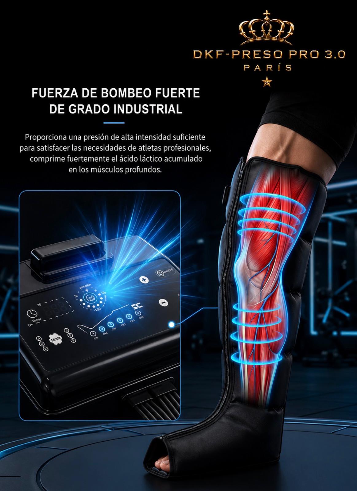 Dispositivo de Pressoterapia Profissional Drakefor DKF-Presoterapia Pro 3.0 com Controlo Remoto Preto-2