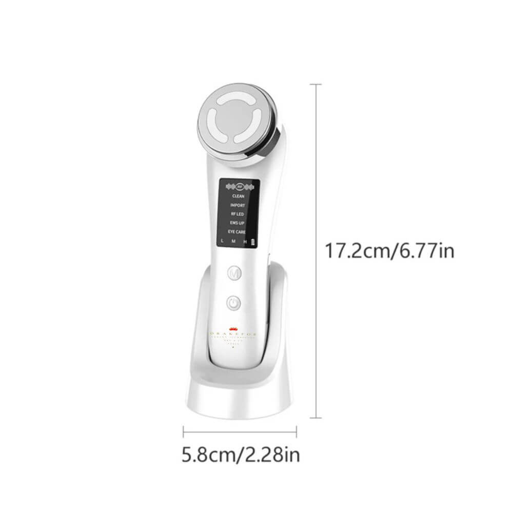 Dispositivo Multifunções de Beleza Pessoal de Radiofrequência Portátil de Luxo Drakefor DKF-MULTI FACIAL PERSONAL RF Branco-2