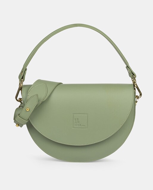 Imagem 0 de Mala a Tiracolo Multiposições de Pele Tipo Saddle em Verde