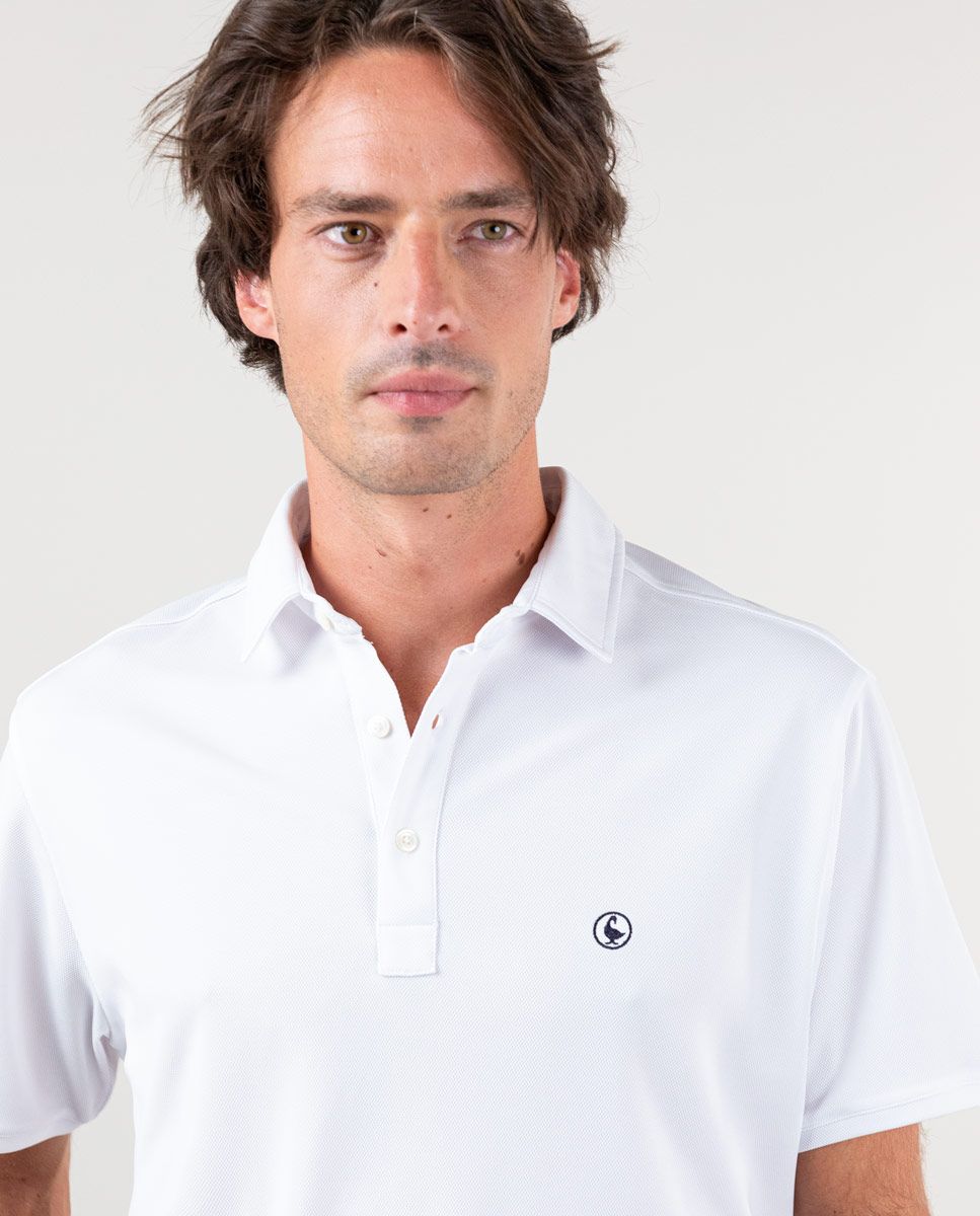Polo em Branco de Manga Curta Branco-4