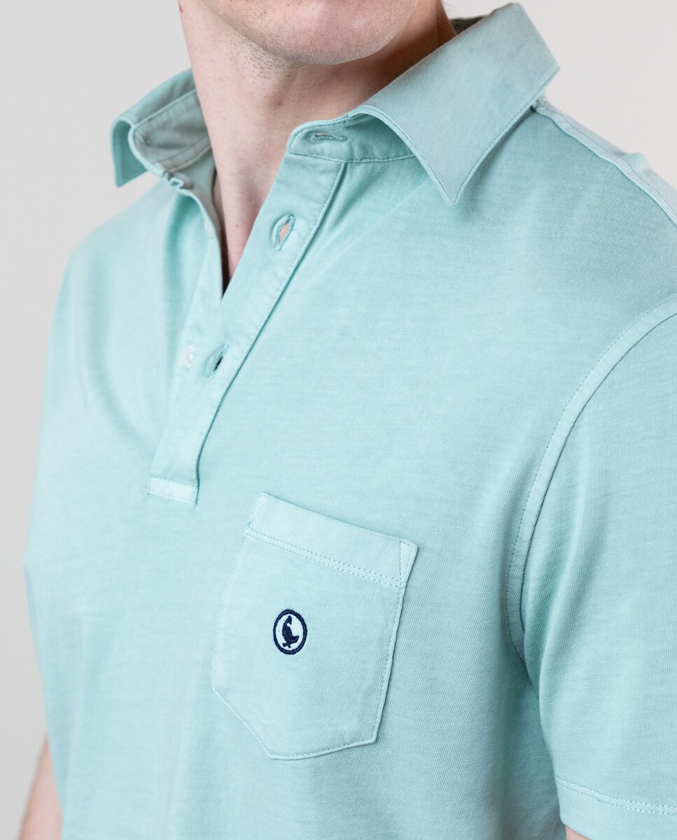 Polo Corte Slim de Manga Curta Verde-menta-5