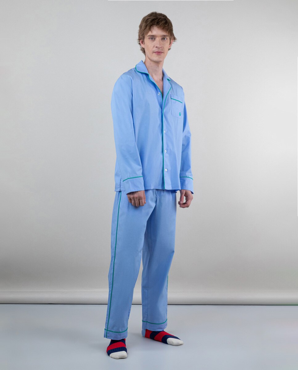 Imagem 0 de Pijama Liso em Azul