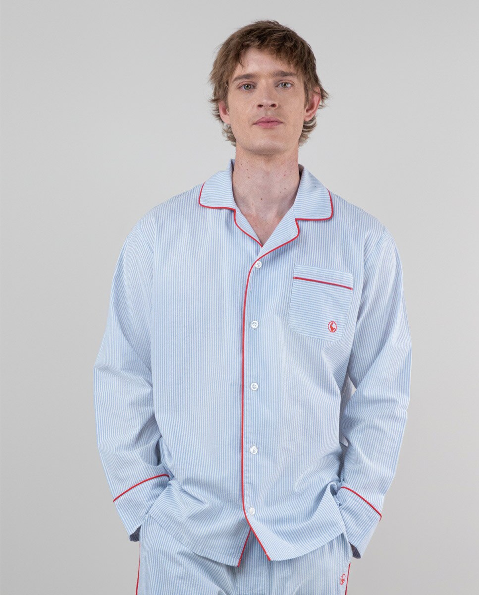 Pijama Azul Às Riscas Yale Azul/Branco-2