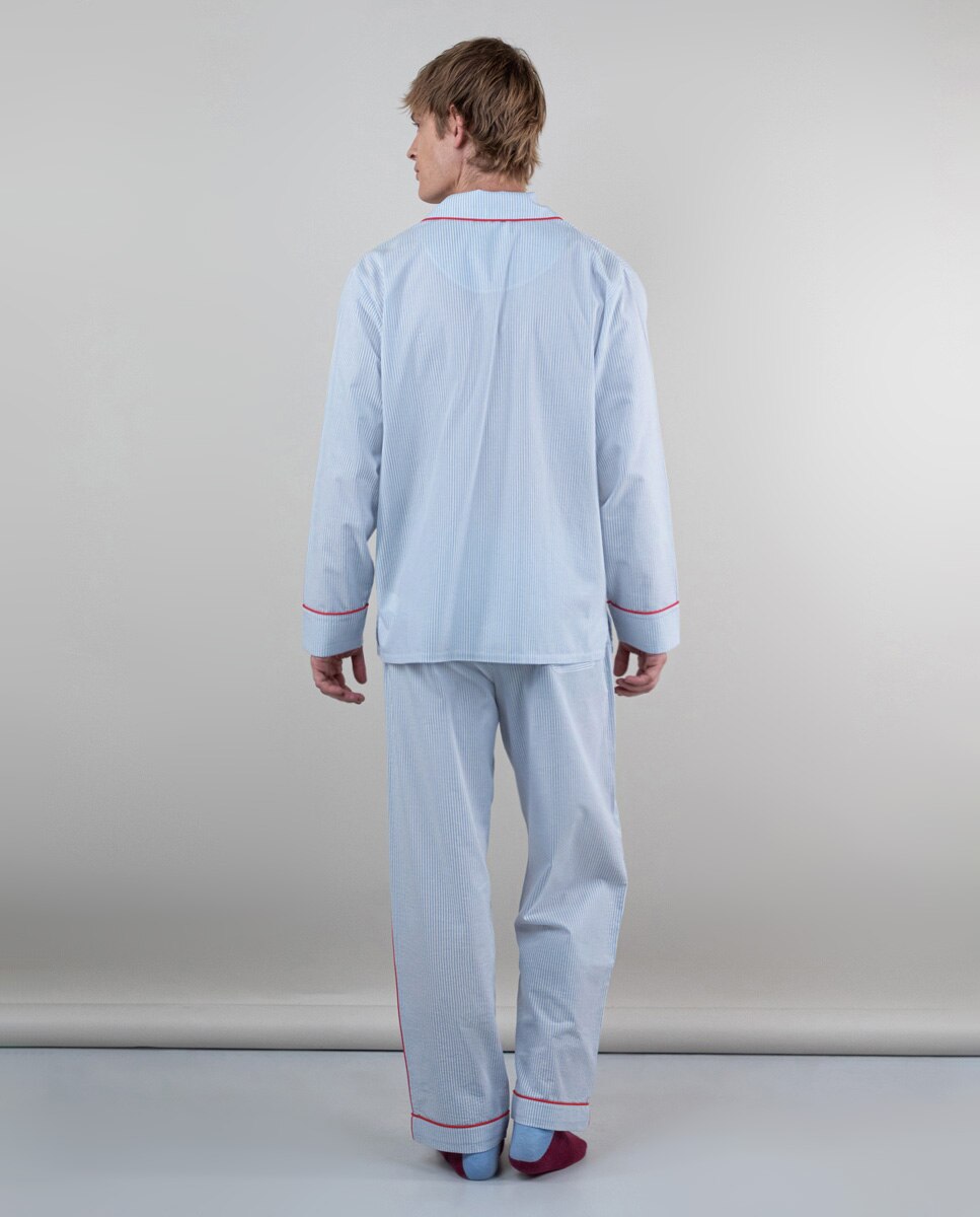 Pijama Azul Às Riscas Yale Azul/Branco-3