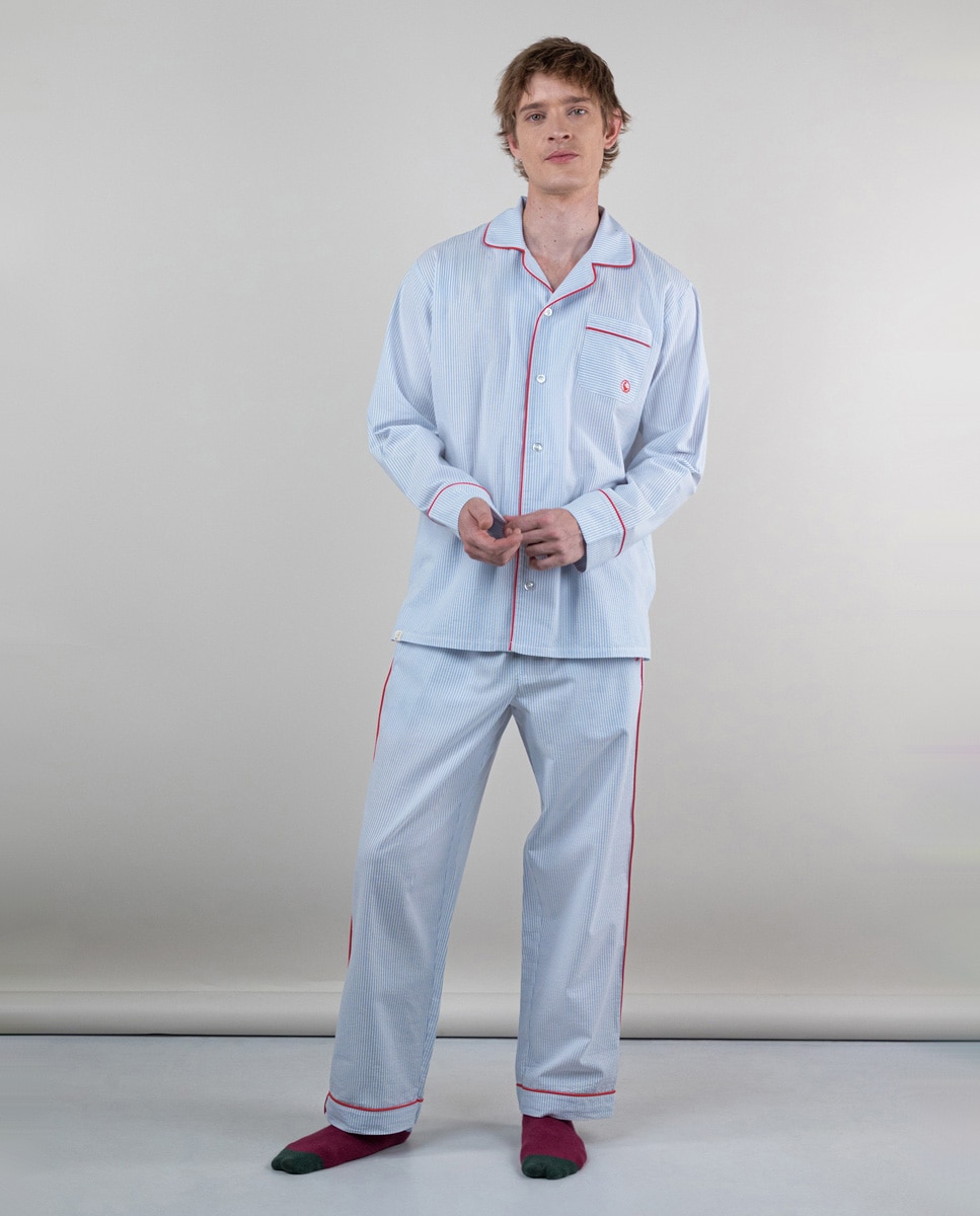 Imagem 0 de Pijama Azul Às Riscas Yale
