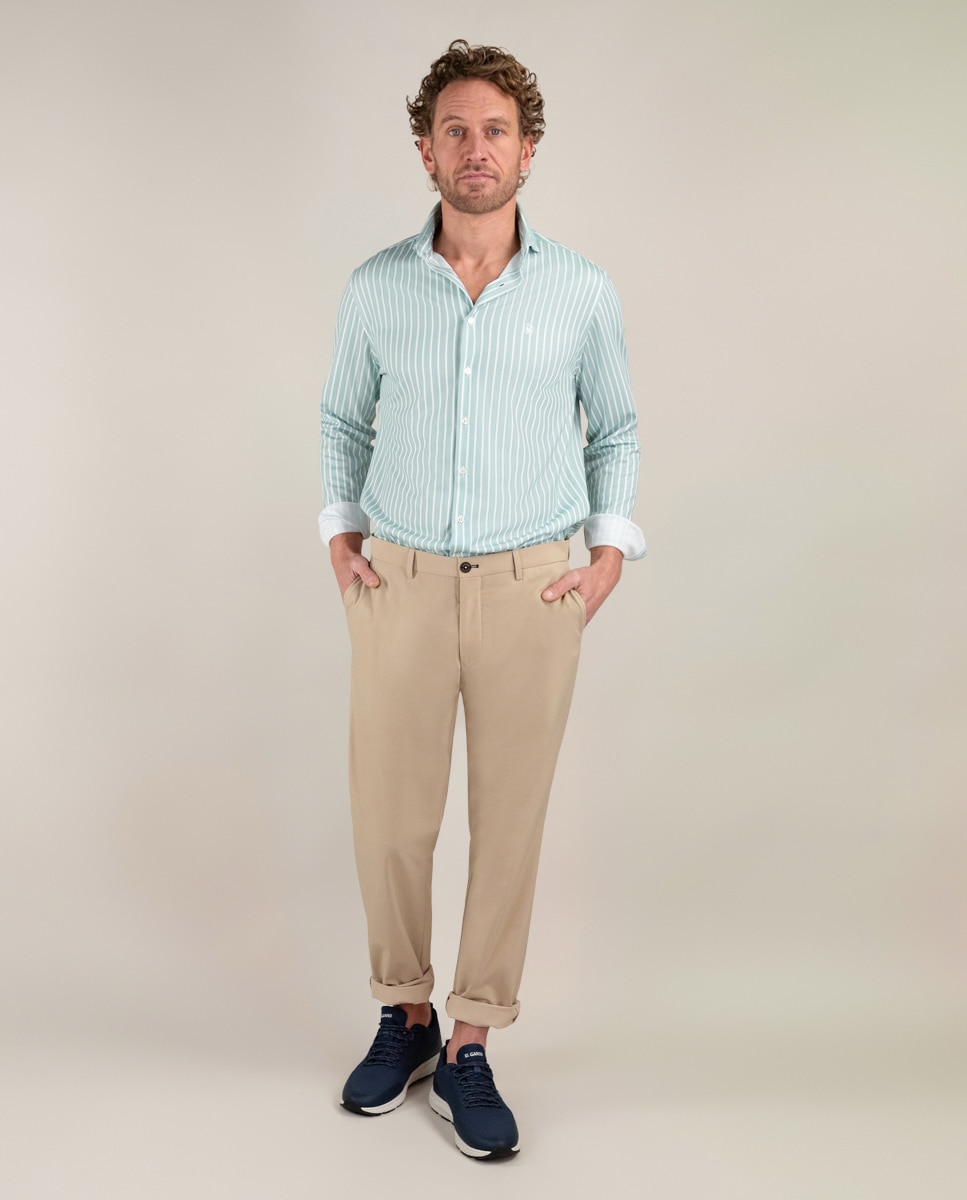 Camisa Sepiia Às Riscas Butcher Verde-2