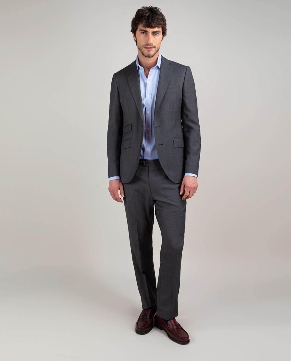 Blazer Coordenado Olho de Perdiz em Cinzento Cinzento-2