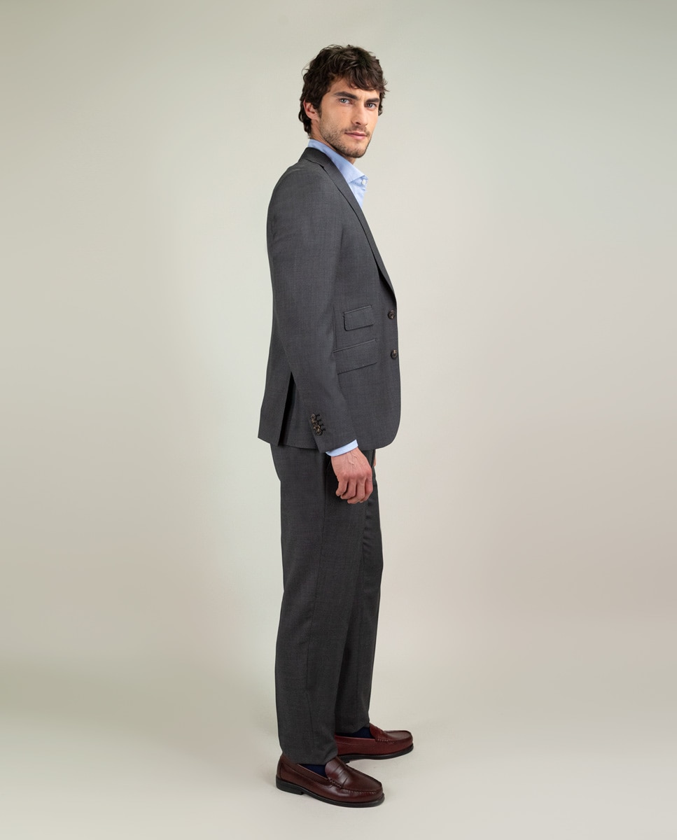 Blazer Coordenado Olho de Perdiz em Cinzento Cinzento-3