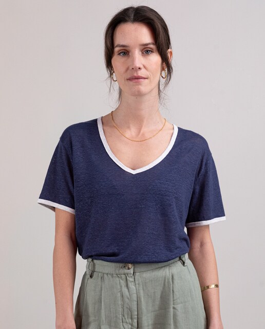 Imagem 0 de T-shirt de Linho Lisa