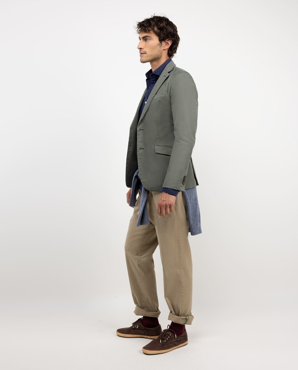 Blazer Twill Tinde em Prenda Verde-militar-3