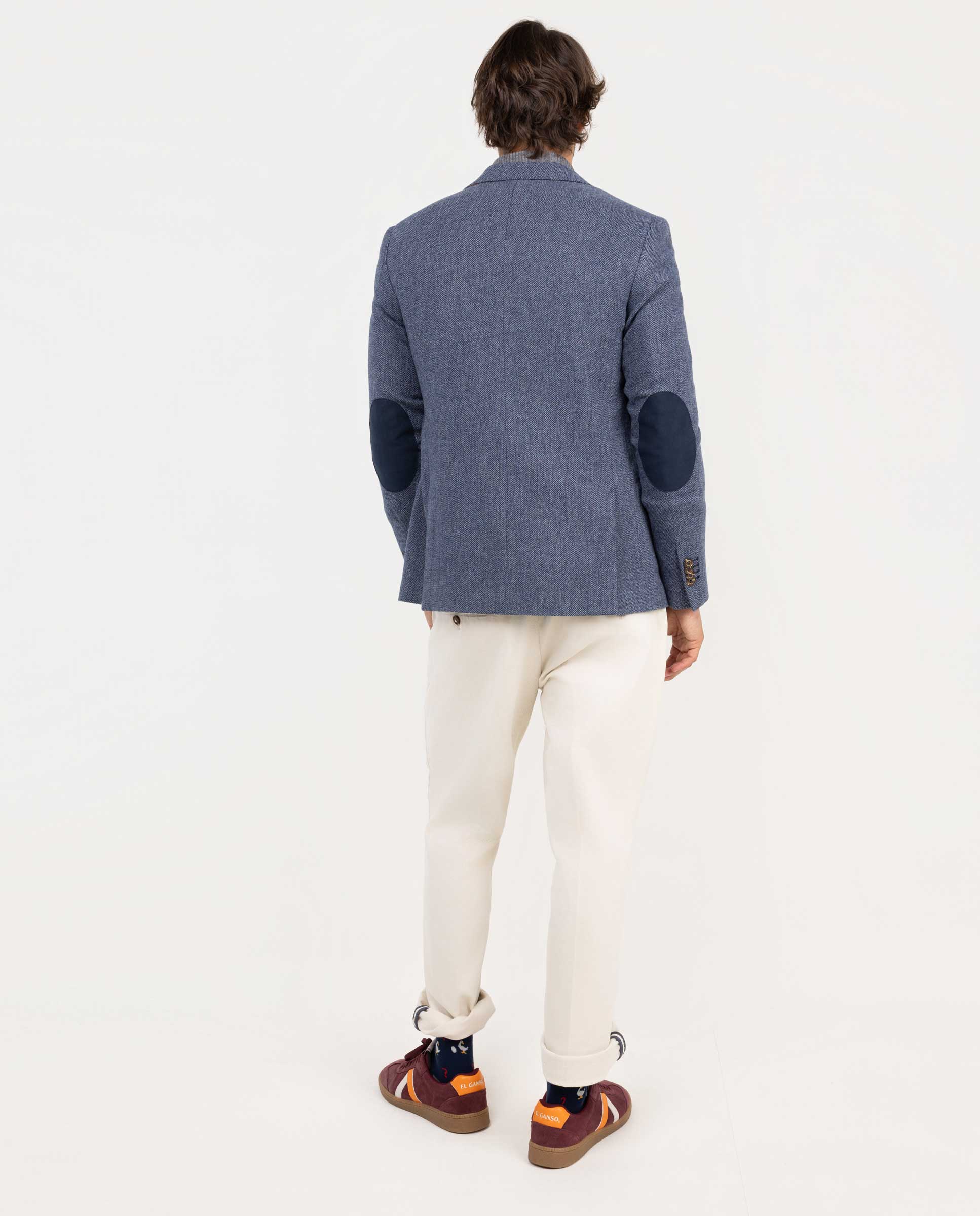 Blazer de Espiga Lã Azul-4