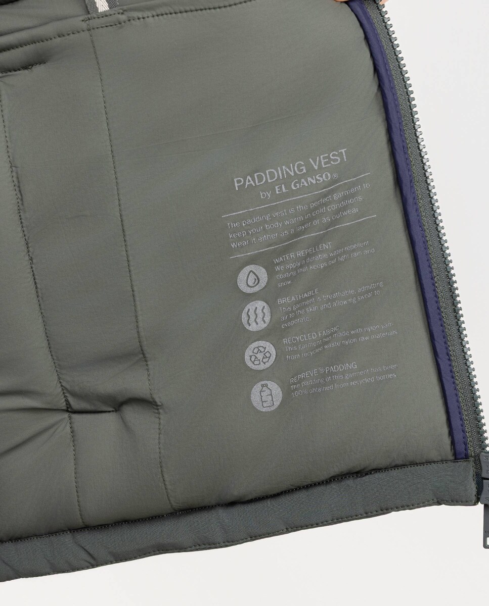 Colete Acolchoado Grosso Verde-5