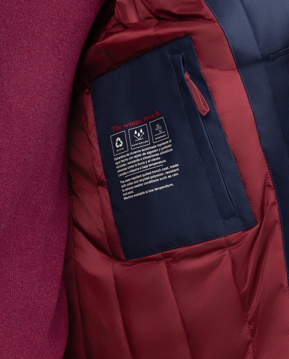 Gabardine Acolchoada em Marinho Azul-marinho-5