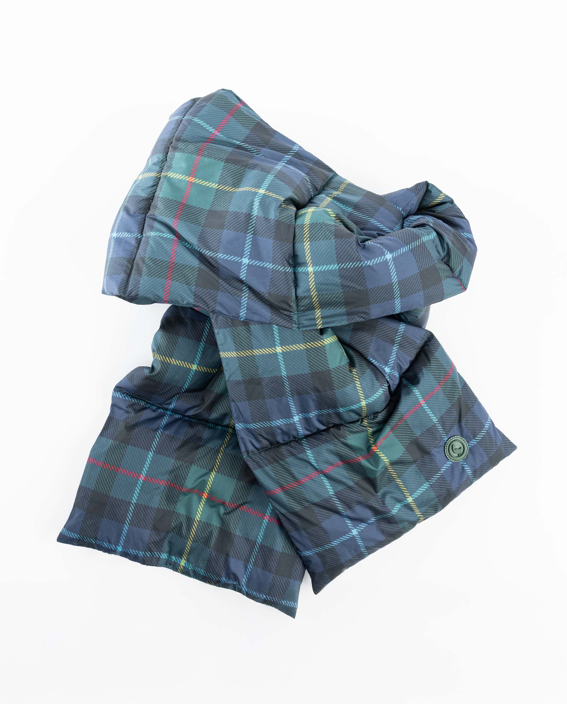 Cachecol Acolchoado Aos Quadrados Smith Azul-marinho / Verde-3