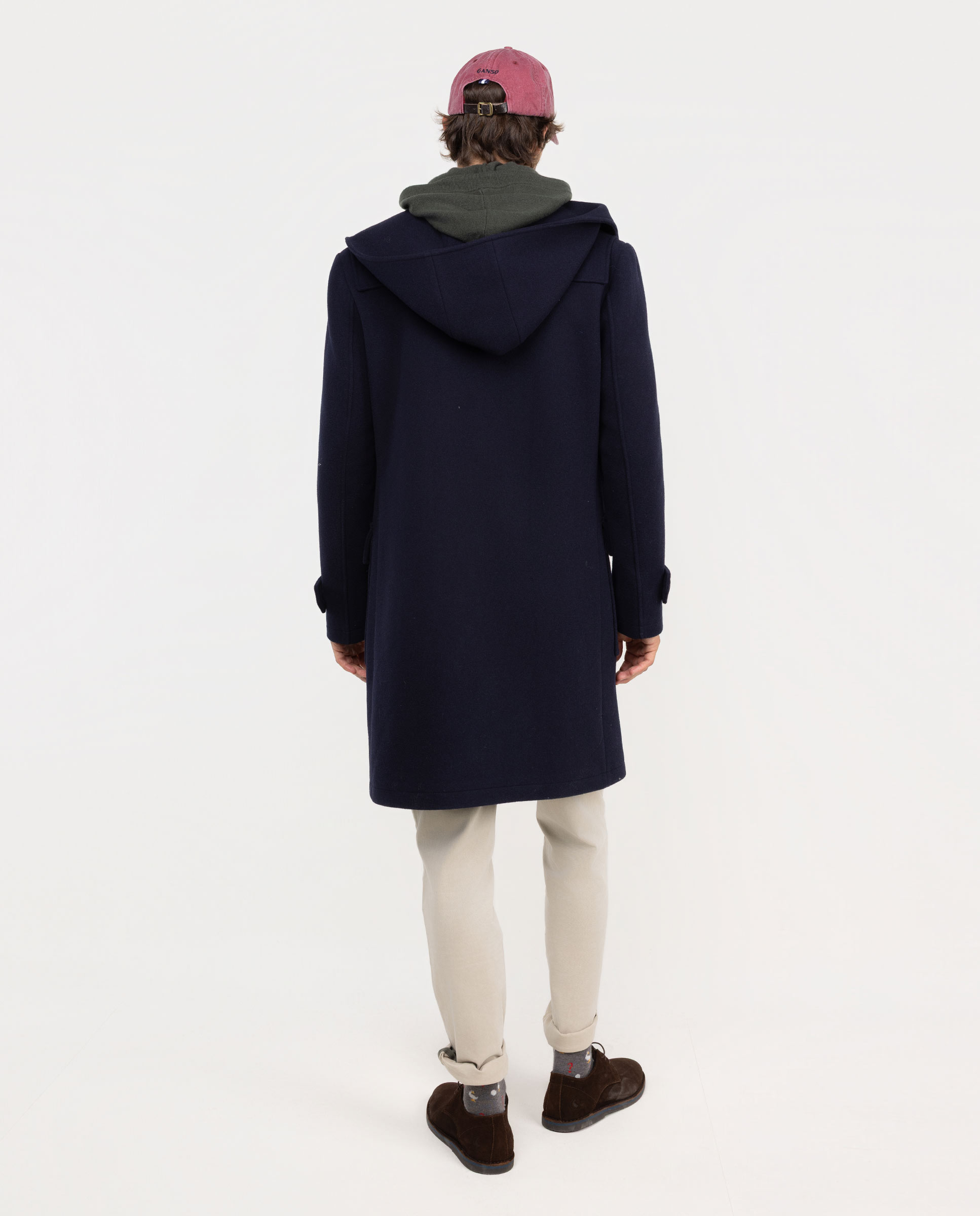 Trenca Lisa de Lã Azul-4