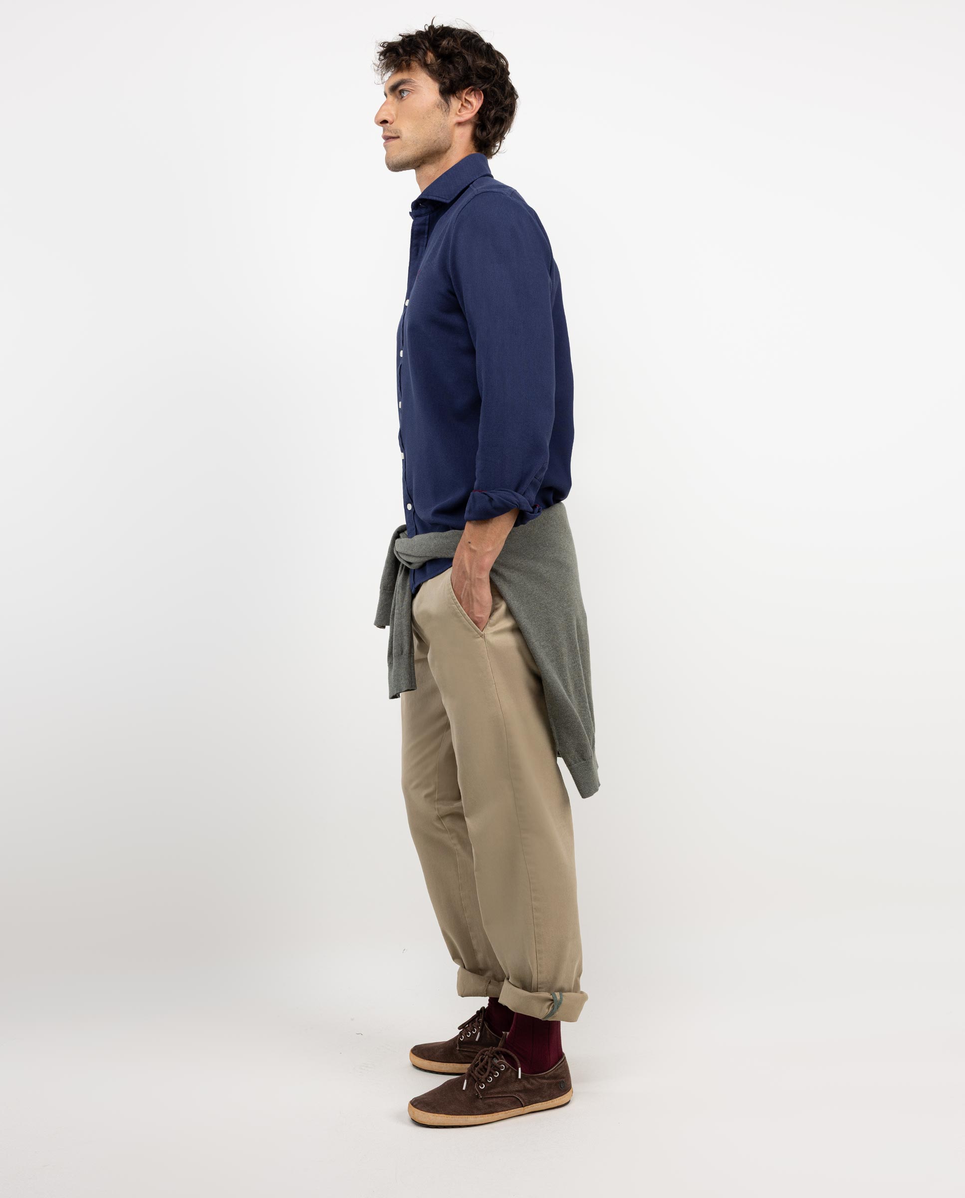 Camisa de Malha de Algodão Verde-3