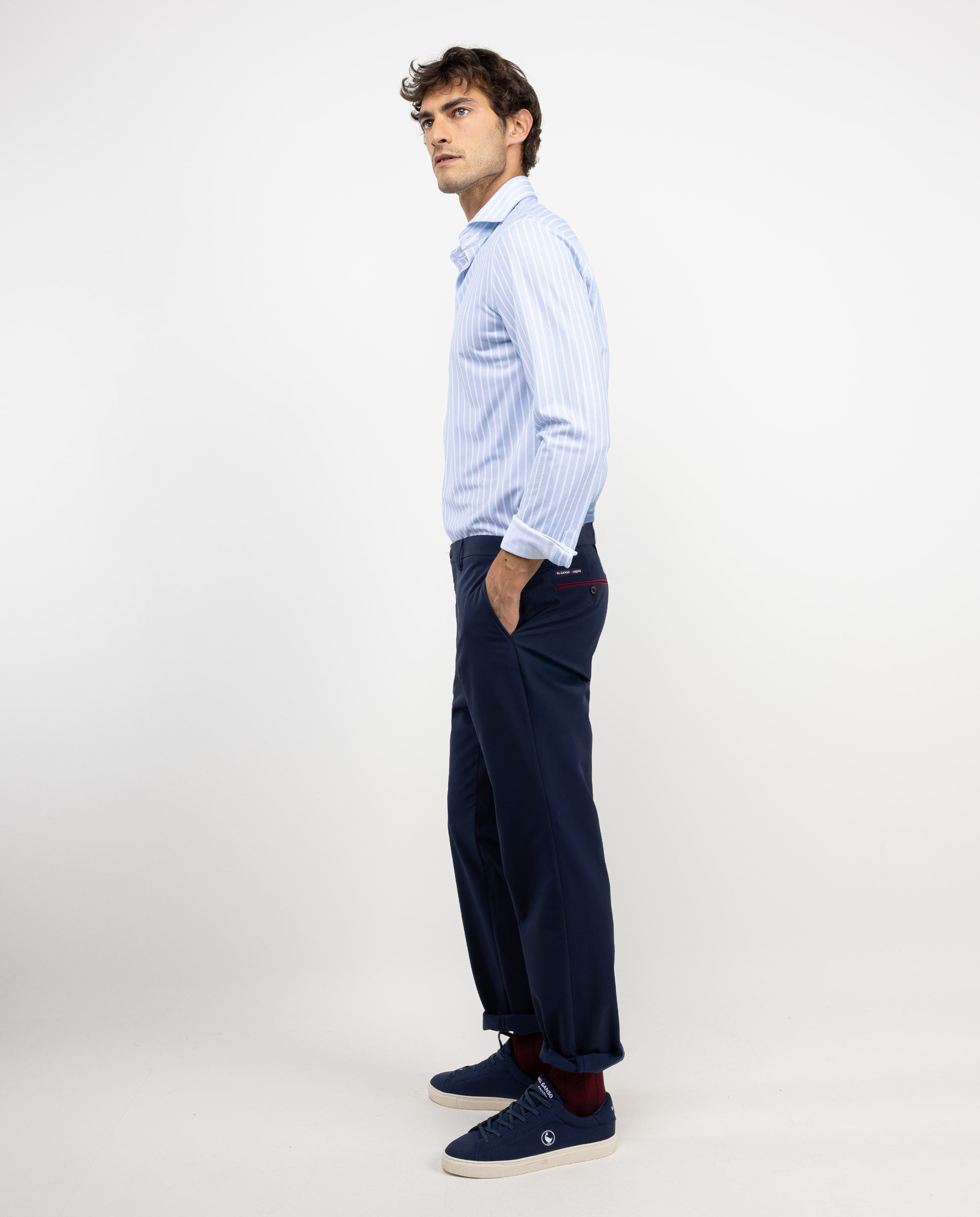 Camisa Sepiia Às Riscas Butcher Azul-3