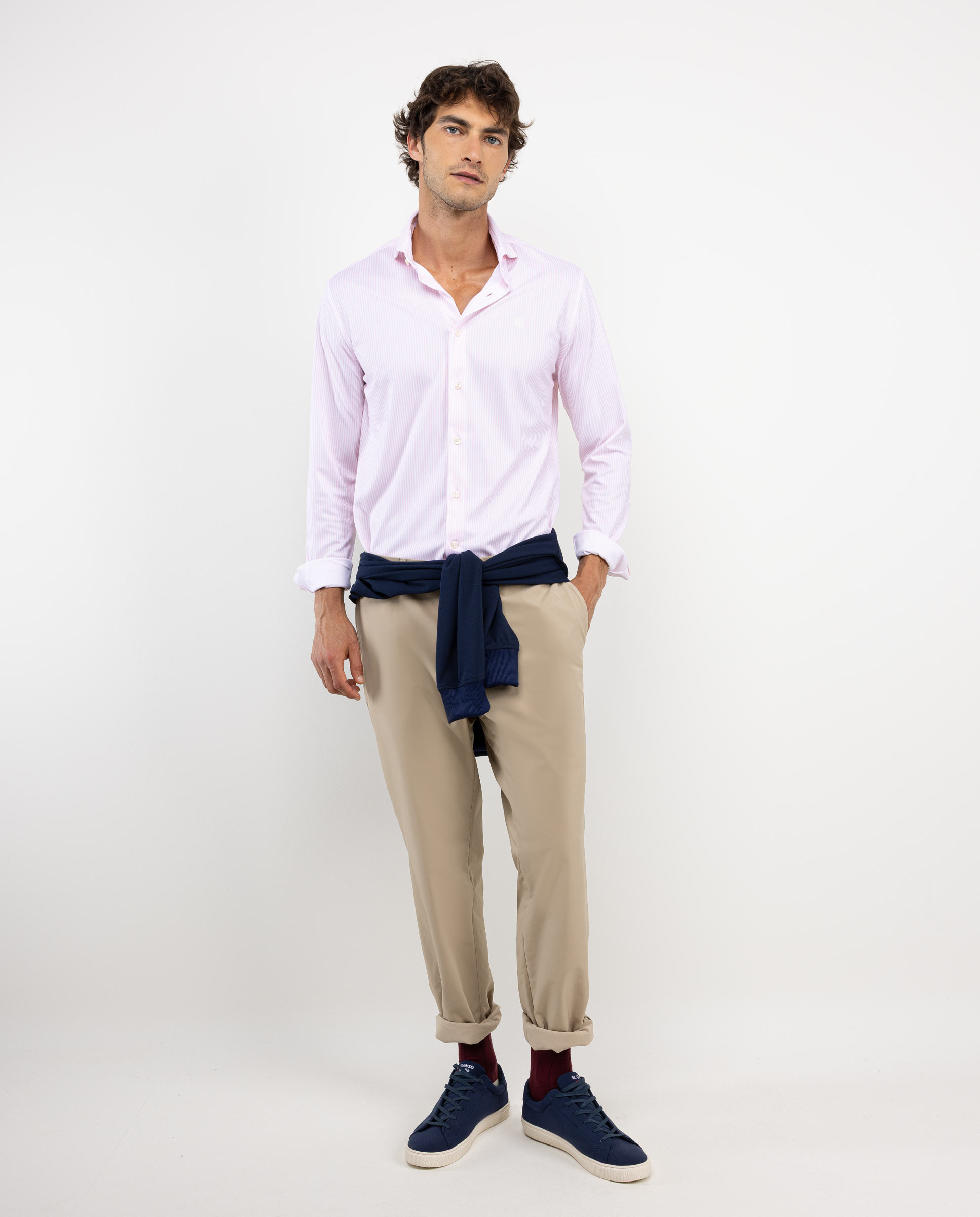 Camisa Sepiia Às Riscas Yale Rosa-2