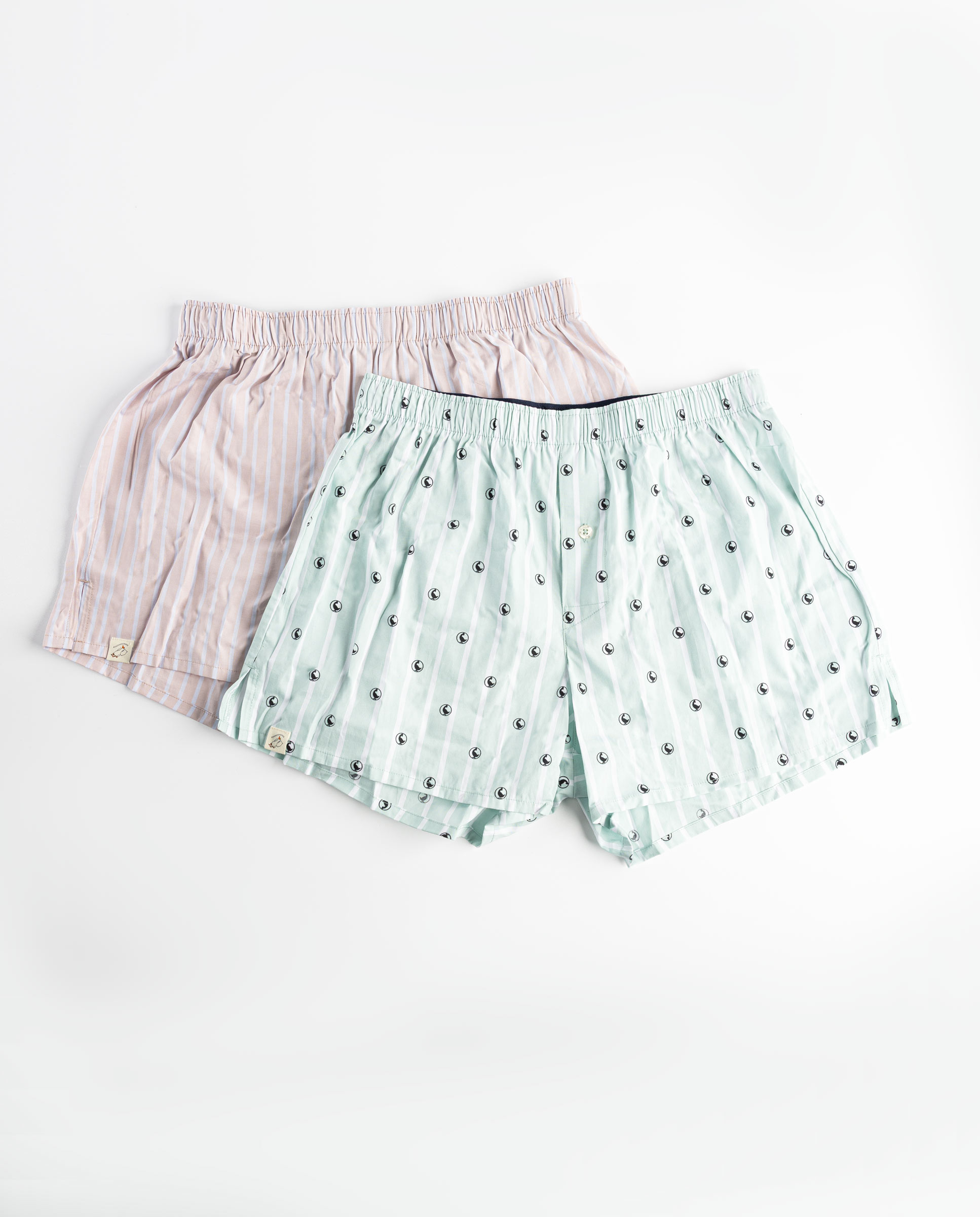 Pack Boxers Às Riscas com Estampado Verde-2