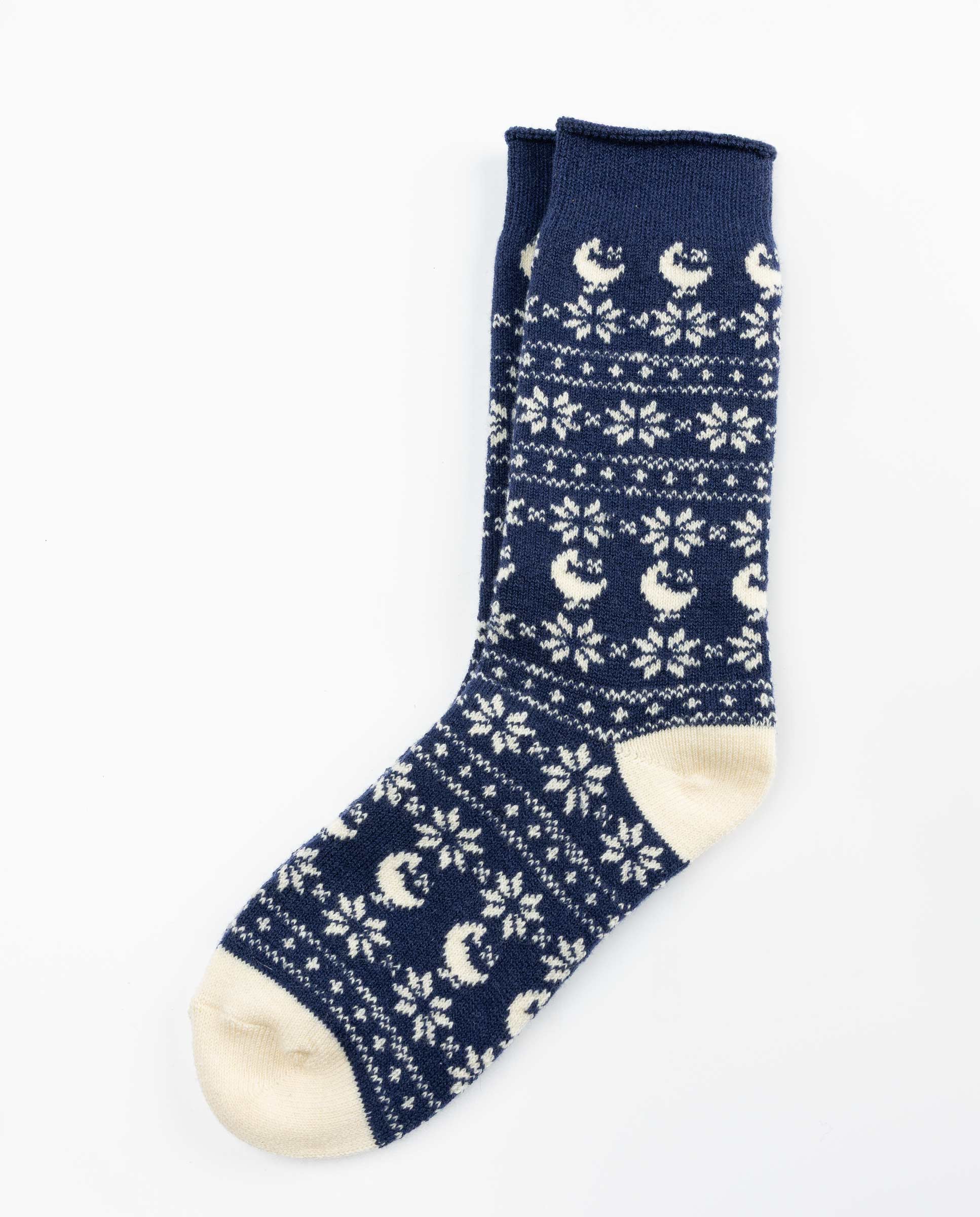 Meias em Lã Natal Azul / Branco-1