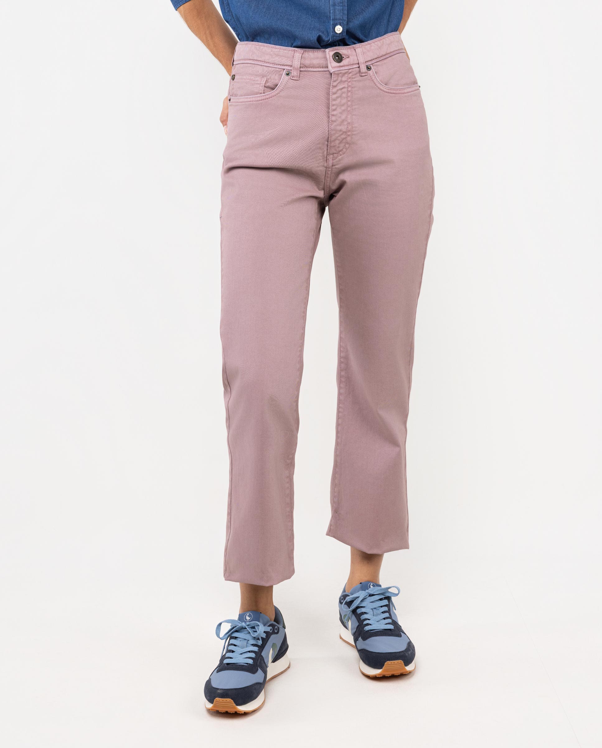 Calças 5 Bolsos Lisas Rosa-2